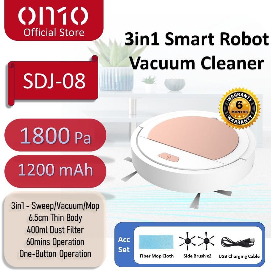 3 in 1 USB Smart Sweeping Robot Vacuum Cleaner Rechargeable Mopping Wireless 1500Pa Robotic Vacuum Cleaner For Home