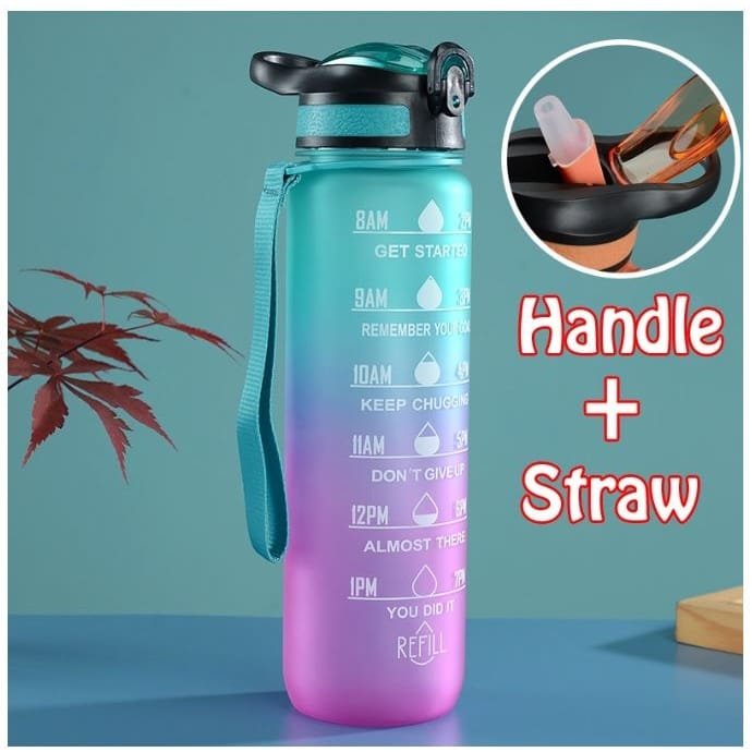 Gradient color graduated water bottle