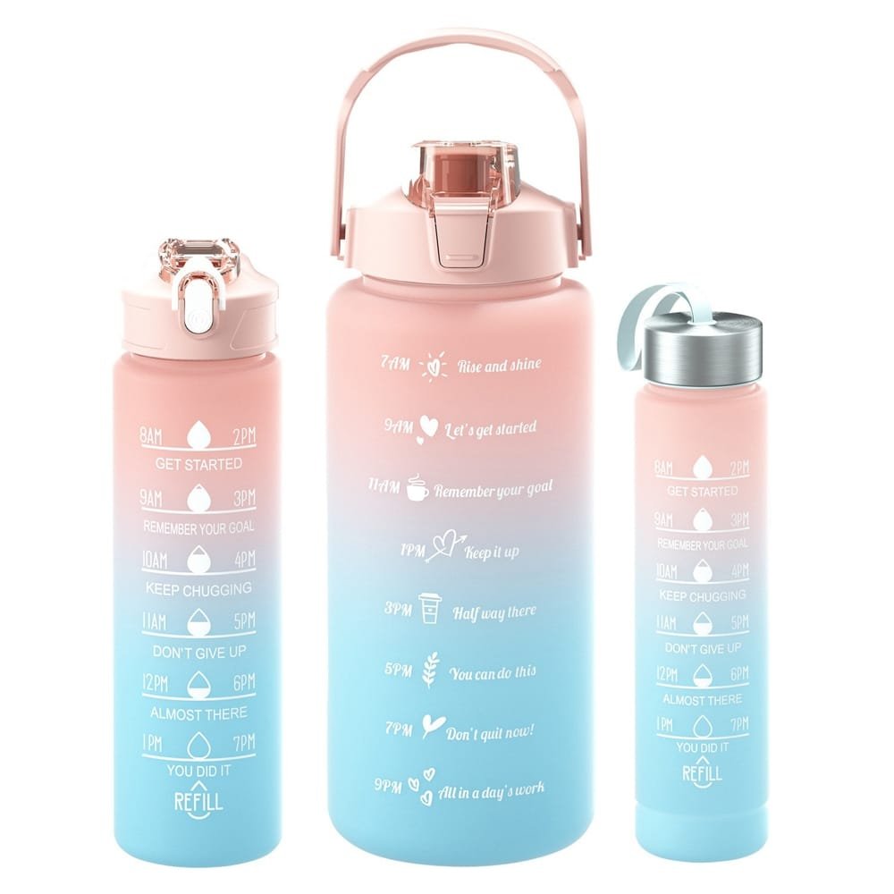 Gradient color graduated water bottle