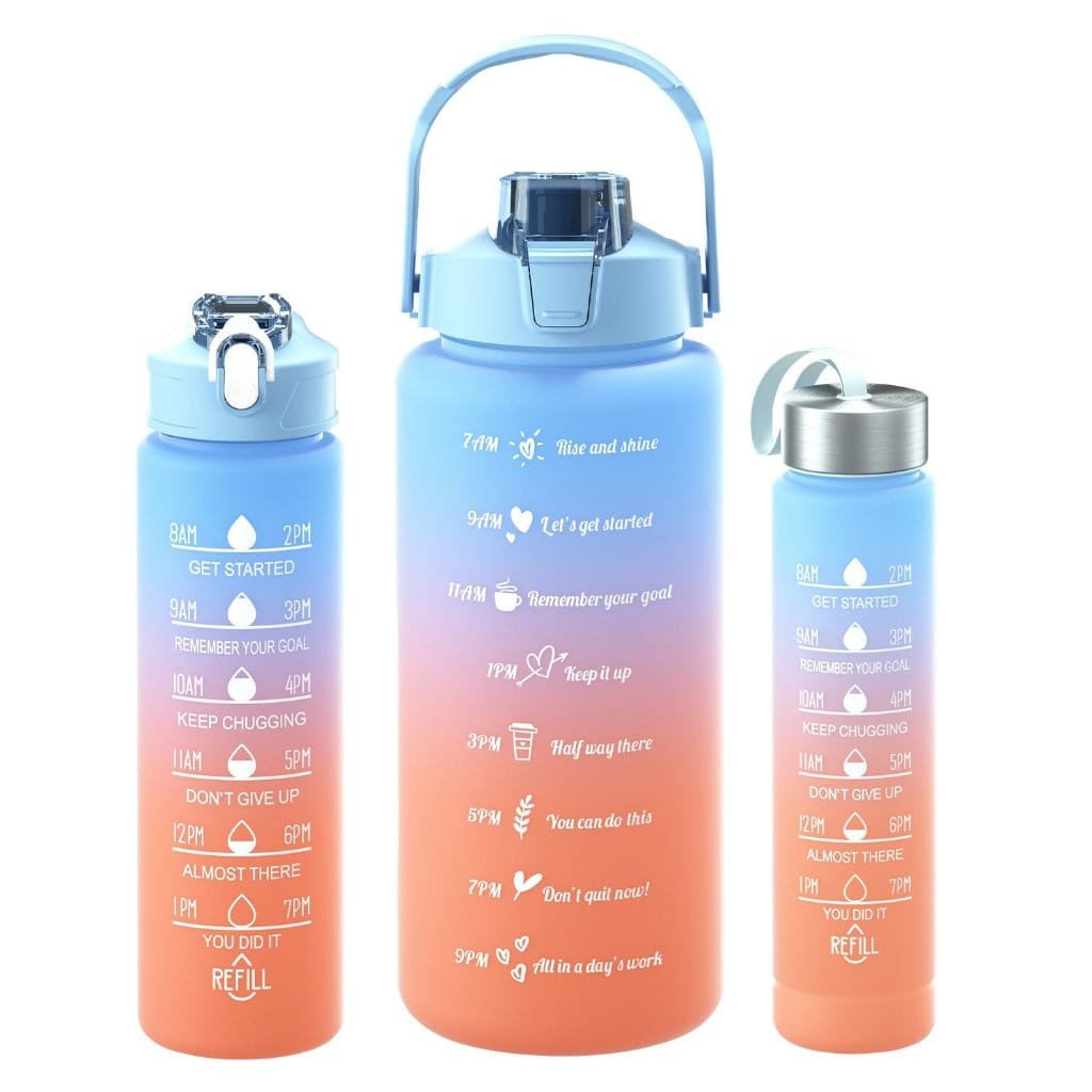 Gradient color graduated water bottle