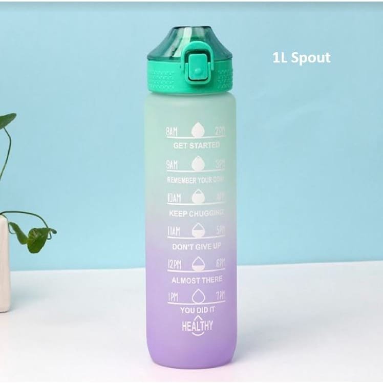Gradient color graduated water bottle