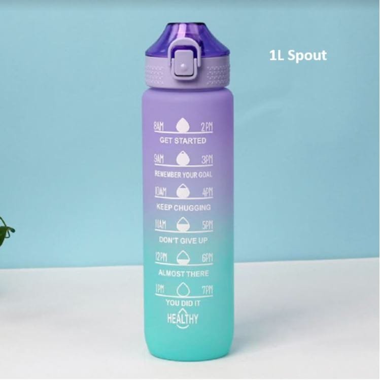 Gradient color graduated water bottle