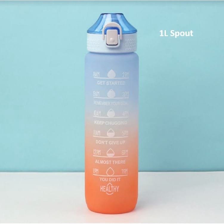 Gradient color graduated water bottle