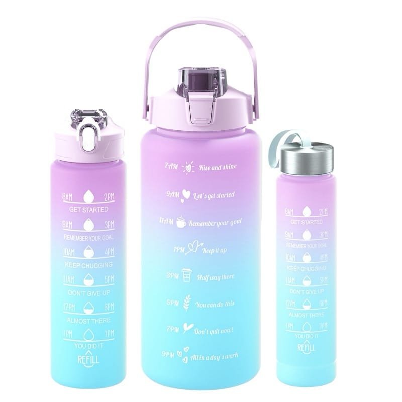 Gradient color graduated water bottle