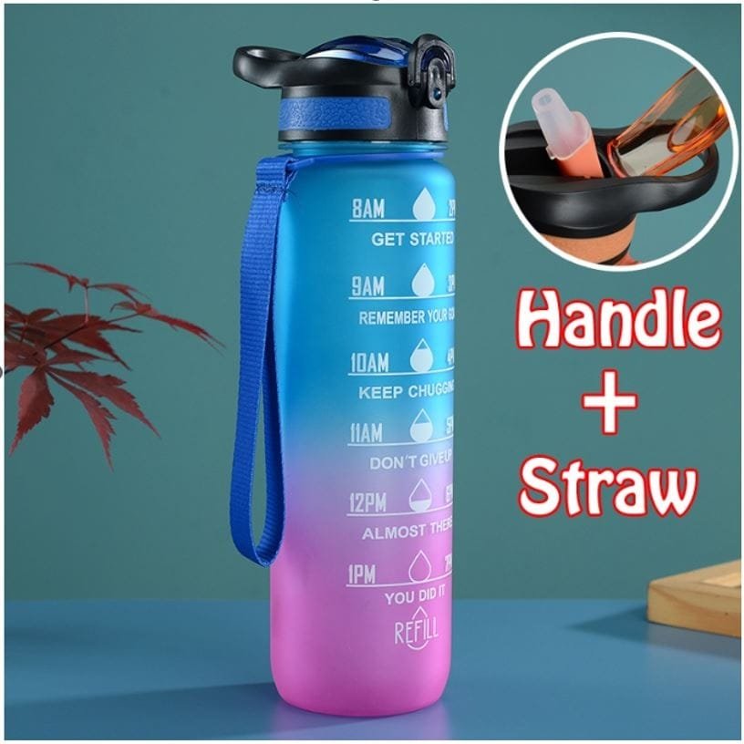 Gradient color graduated water bottle