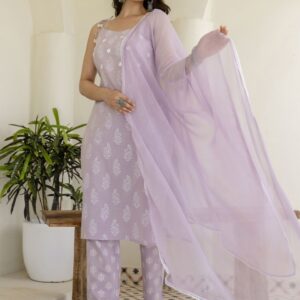 Anouk Rustic Women Floral Printed Cotton Kurta with Pyjama & Dupatta