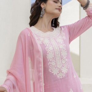 Anouk Women Ethnic Motifs Embroidered Regular Zardozi Kurta with Pyjamas & Dupatta
