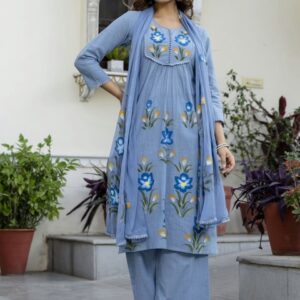 Anouk Women Floral Printed Regular Pure Cotton Kurta Sets