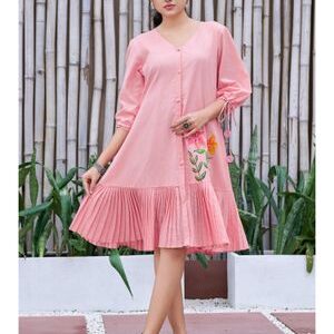 Curvy Lane Women Pink Cotton Floral Mini Dress