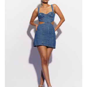 FREAKINS Cut Out Indigo Dress