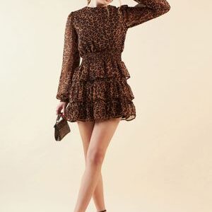 Freehand Women Animal Printed Tiered Dress