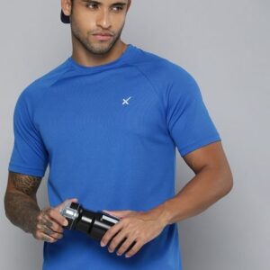 HRX by Hrithik Roshan Men Blue Brand Logo Print Detail T-shirt