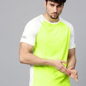 HRX by Hrithik Roshan Men Fluorescent Green Running T-shirt With Raglan Sleeves