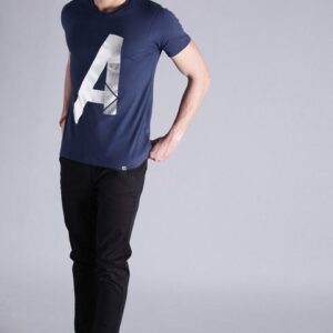 Kook N Keech Marvel Men Blue Printed Round Neck Pure Cotton T-shirt