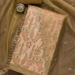 Koskii Ethnic Motifs Embroidered Unstitched Dress Material