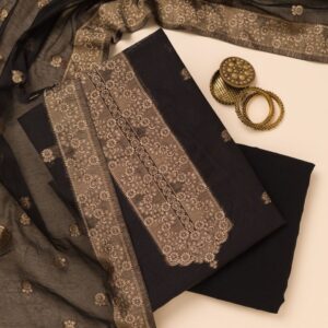 Koskii Floral Woven Design Pure Silk Unstitched Dress Material