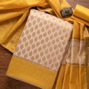 Koskii Women Gold Dress Material