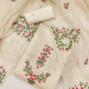 LeeliPeeri Designer Embroidered Unstitched Dress Material