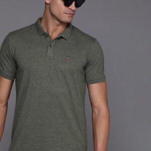 Louis Philippe Sport Men Olive Green Polo Collar T-shirt