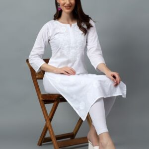 NAZAQAT ETHNIC INDIA Cotton Women Chikankari Embroidered Kurta