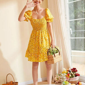 Oh Rare Yellow Fit and Flare Dress