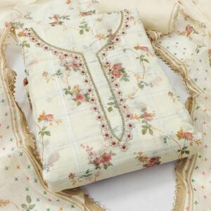 Peachmode Printed Linen Unstitched Dress Material