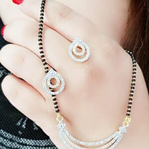 Sangria Stone-Studded & Beaded Mangalsutra