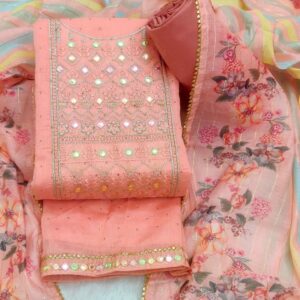 TAVAS Ethnic Motifs Embroidered Unstitched Dress Material