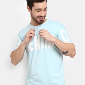 V-Mart Men Blue Printed T-shirt