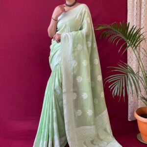 all about you Woven Design Zari Kanjeevaram Saree