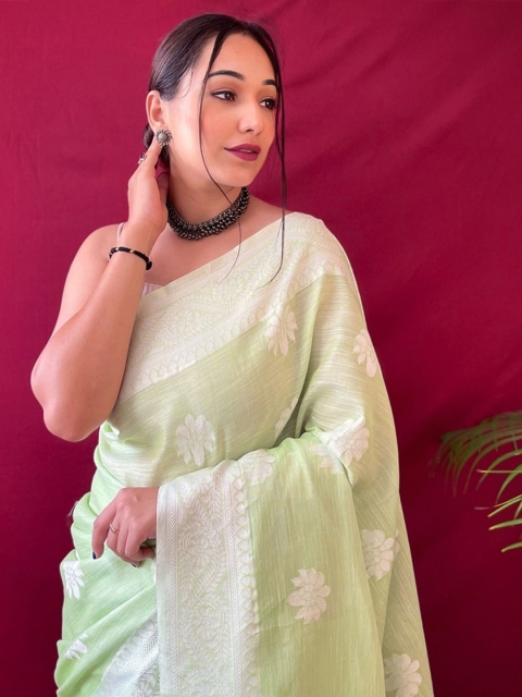 all about you Woven Design Zari Kanjeevaram Saree