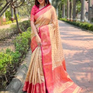 all about you Woven Design Zari Pure Silk Kanjeevaram Saree