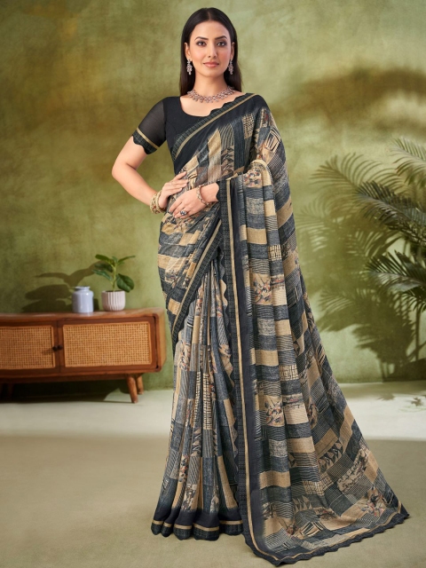 Anouk Ethnic Motifs Pure Chiffon Saree