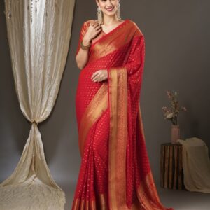 Anouk Ethnic Motifs Zari Pure Georgette Kanjeevaram Saree