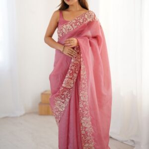 Anouk Floral Embroidered Tissue Saree
