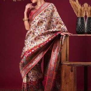 Anouk Floral Woven Design Banarasi Saree
