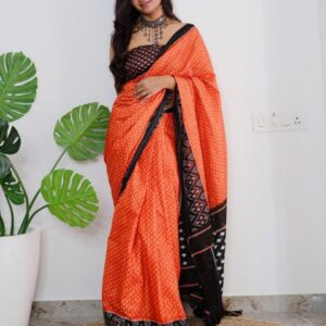 Anouk Rustic Bagh Printed Solid Pure Cotton Saree