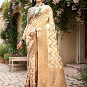 Anouk Rustic Ethnic Motifs Woven Design Banarasi Saree With Blouse Piece
