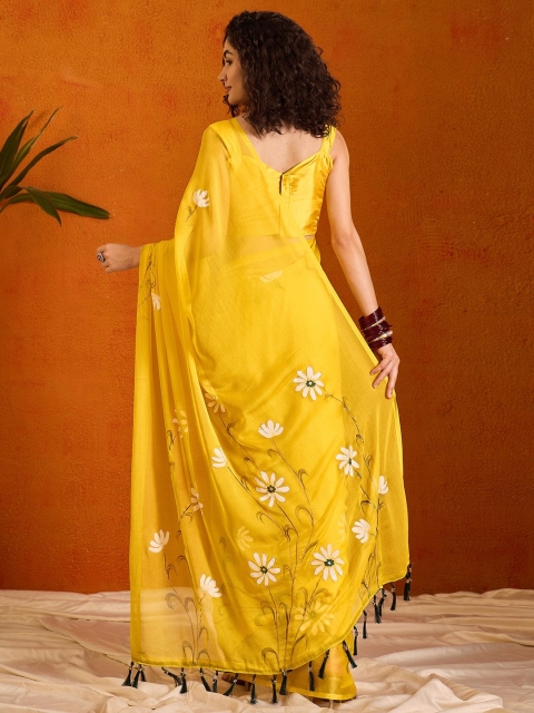 Anouk Rustic Floral Poly Chiffon Saree