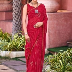 Anouk Women Striped Embellished Saree