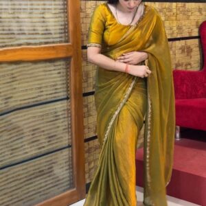 BAESD Embellished Beads and Stones Heavy Work Banarasi Saree
