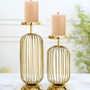 BEHOMA Gold-Toned 2 Pieces Metal Candle Holder