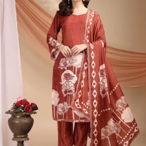 DIVASTRI Women Floral Printed Straight Kurta with Trousers & Dupatta