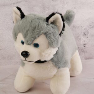 DukieKooky Kids Grey Cute Husky Soft Toys and Dolls