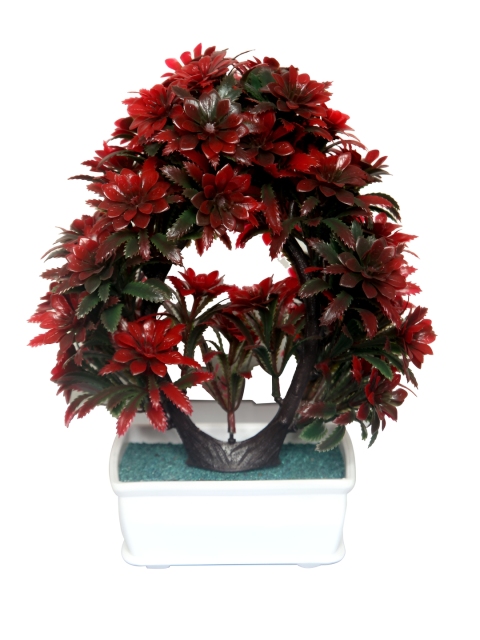 FOLIYAJ Red 1 Pieces Artificial Plant With Pot