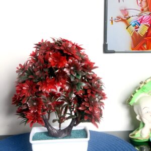 FOLIYAJ Red 1 Pieces Artificial Plant With Pot