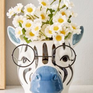 Home Centre Gloria White Ceramic Giraffe Planter