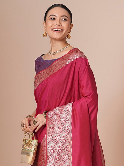 House of Pataudi Woven Design Banarasi Saree With Blouse Piece