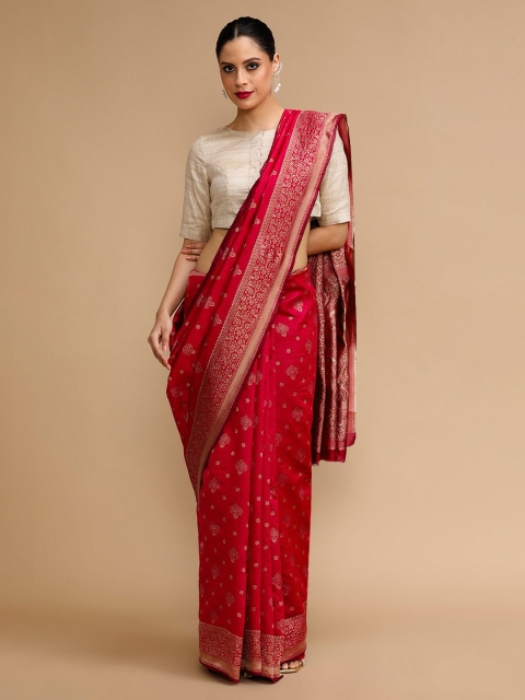 House of Pataudi Woven Design Banarasi Saree With Unstitched Blouse