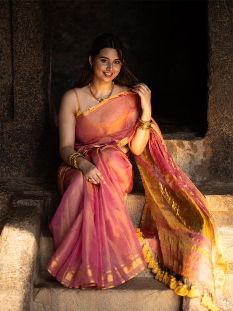 I LOVE SAREES Zari Tissue Saree
